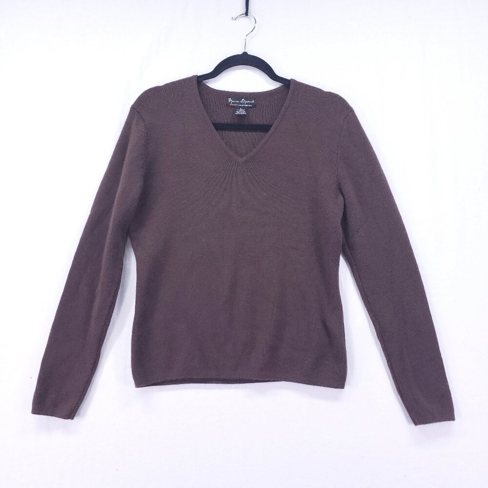 Mercer & Madison Women’s SZ Large Sweater Merino Wool Blend Y2K Preppy Brown